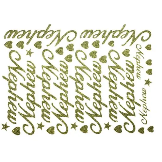 JAM Paper Nephew Gold Script Floral Adhesive {1}