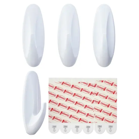 Command&trade; White Large Designer Hooks Value Pack {4}