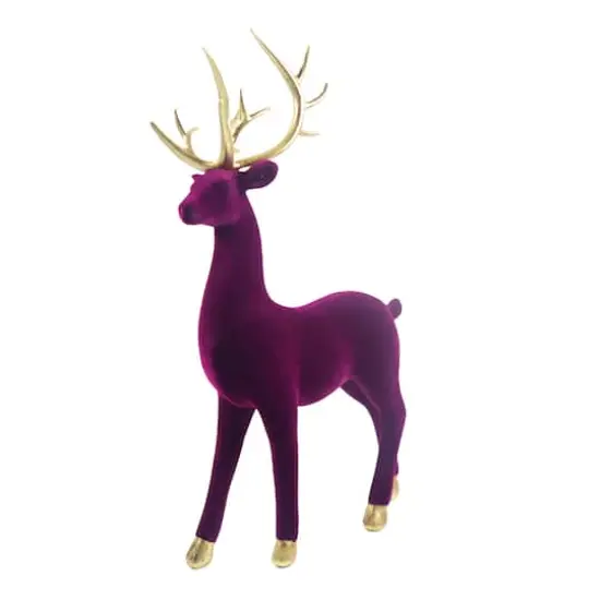 Flocked Standing Reindeer Tabletop D&eacute;cor by Ashland&reg; Purple {4}