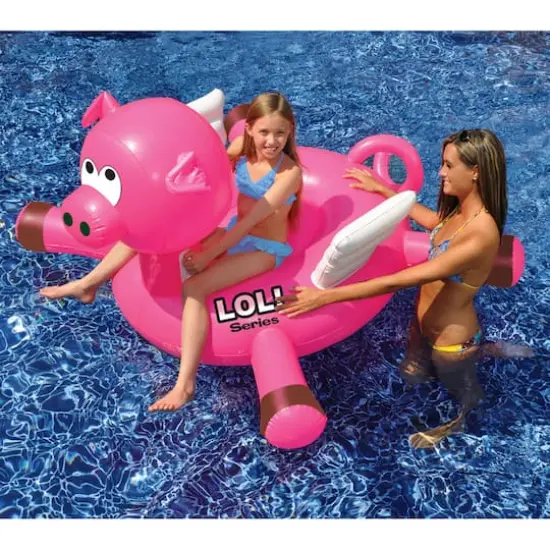 Swimline 4.6ft. LOL Series Flying Pig Pool Float {4}