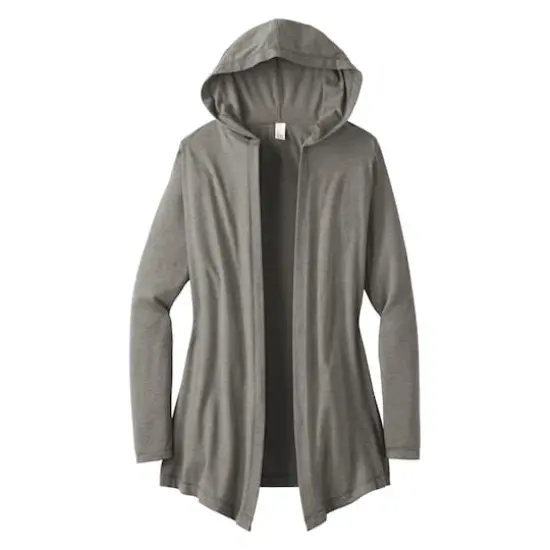 District&reg; Women's Perfect Tri-blend Hooded Cardigan Gray Frost {1}