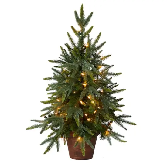 2.5ft. Pre-Lit Christmas Tree with Planter, Clear Lights {1}
