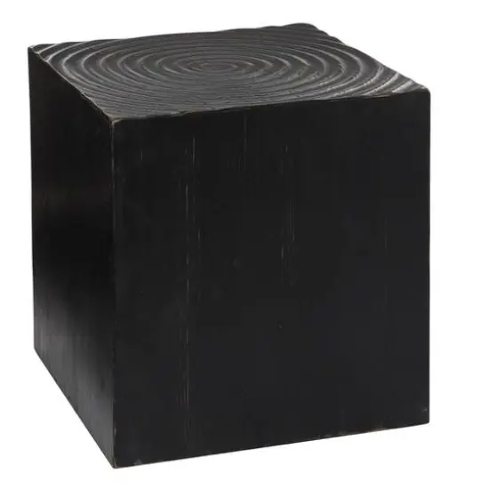 19" Black Rustic Wood Accent Table {1}