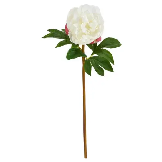 White Peony Artificial Flower Stem, 3ct. {1}