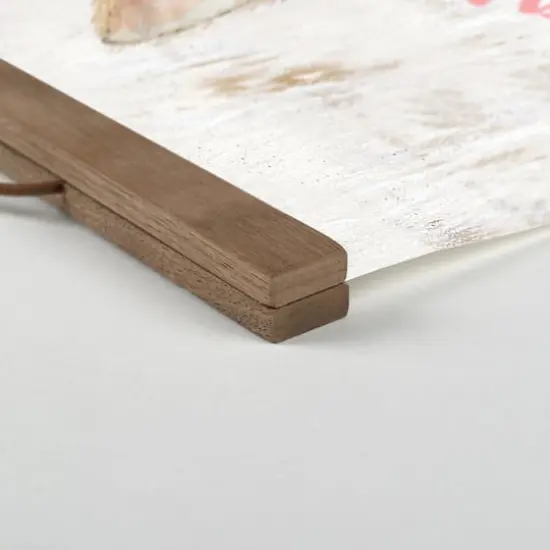 Happy Hippity Hop Bunny Teak Hanging Canvas {3}