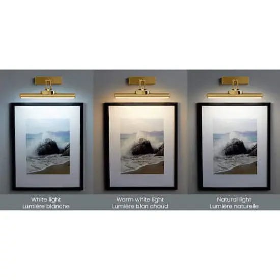 Rechargeable LED Wall-Mounted Gallery Light by Studio Décor® Gold {3}