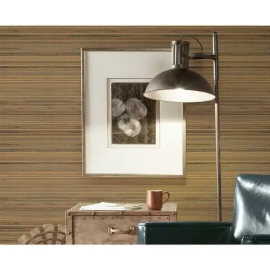 RoomMates Faux Bamboo Grasscloth Peel & Stick Wallpaper Brown and Gray {6}