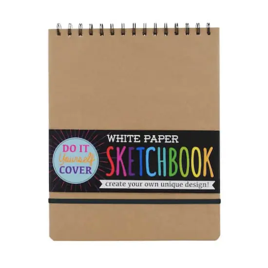 OOLY Large White Paper D.I.Y. Sketchbook, 8" x 10.5" {1}