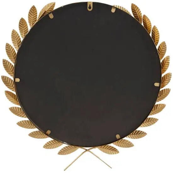 CosmoLiving by Cosmopolitan Gold Metal Leaf Wall Mirror 23" x 2" x 23" {5}