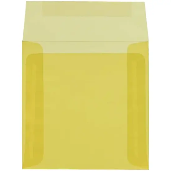 JAM Paper 6" x 6" Translucent Vellum Invitation Envelopes, 50ct. Primary Yellow {4}