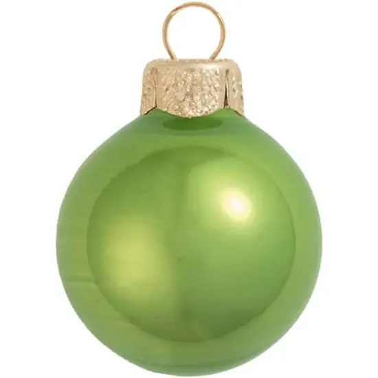 Whitehurst 8ct. 3.25" Pearl Glass Ornaments Lime Pearl {1}