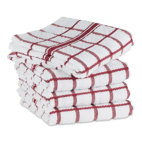 DII&reg; Windowpane Terry Dishtowels, 4ct. Wine {5}