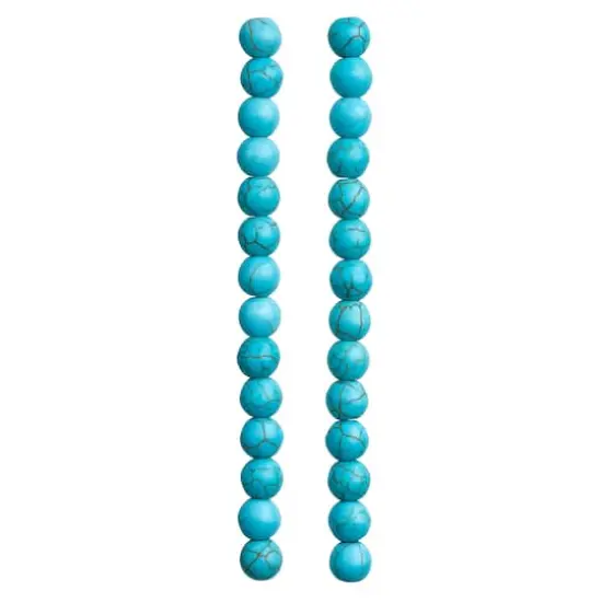 Turquoise Dyed Howlite Round Beads, 8mm by Bead Landing&trade; {4}
