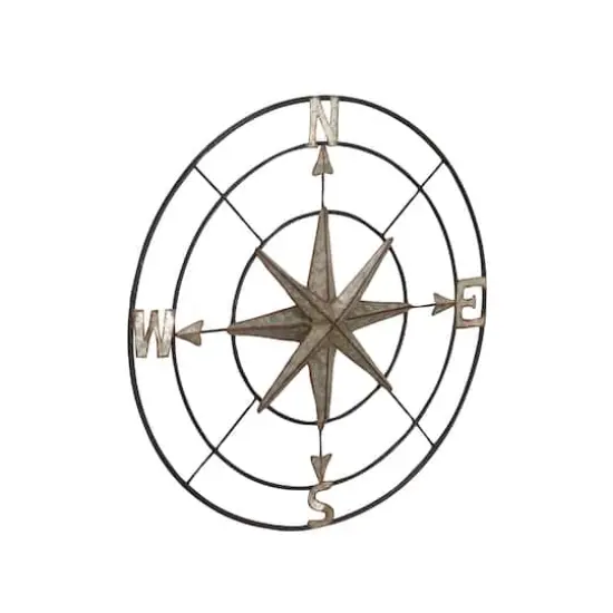 Gray Compass Metal Farmhouse Wall Decor {3}