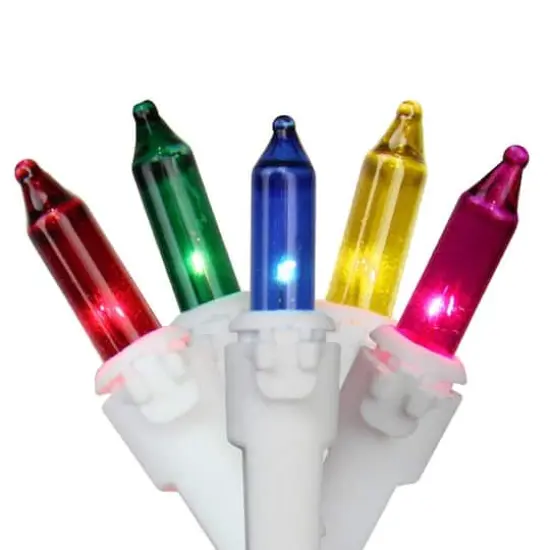 100ct. Mini Icicle Christmas Light Set With White Wire Multicolored {5}