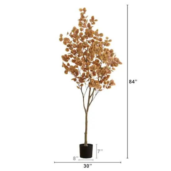7ft. Artificial Autumn Fall Eucalyptus Tree {3}