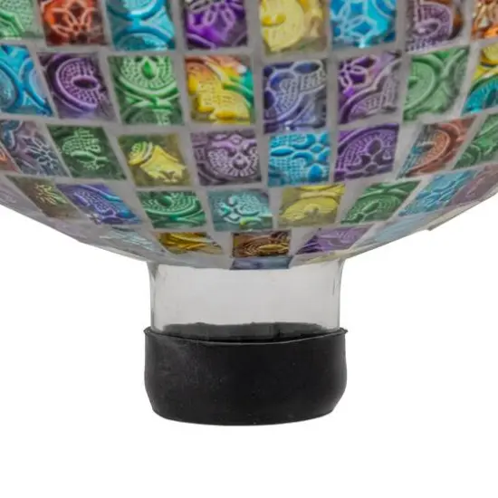 10" Multicolor Mosaic Window Pane Outdoor Garden Gazing Ball {6}