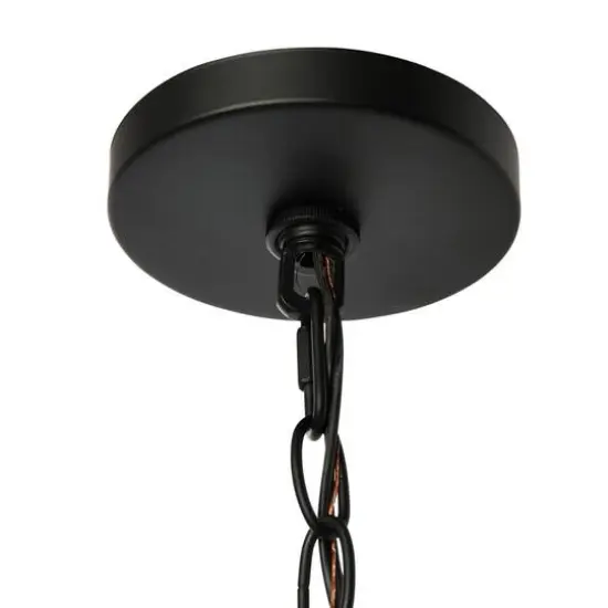 Hello Honey&reg; Robert Stevenson Lighting Magnolia 18.5" Matte Black 3-Light White Washed Wood and Metal Chandelier {5}