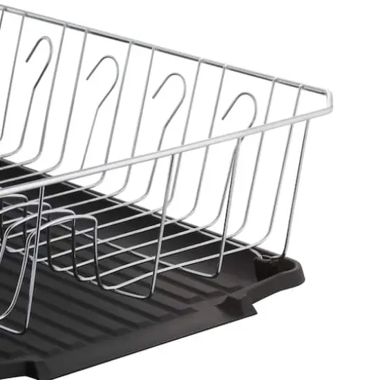 Kitchen Details Black 3-Piece Chrome Dish Rack Set {6}