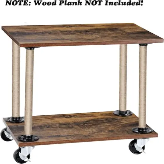 NEX&trade; Brown Industrial Pipe Metal Table Legs with Casters, 4ct. {6}