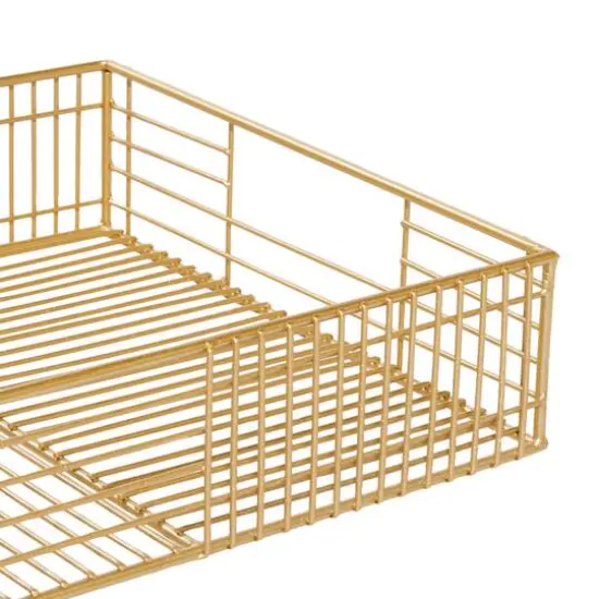 CosmoLiving by Cosmopolitan Gold Metal Contemporary Tray Set {6}