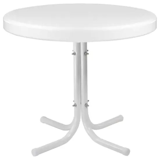 22" Outdoor Retro Tulip Side Table White {1}