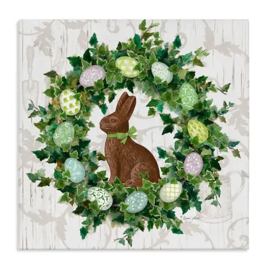 Stupell Industries Spring Easter Egg Wreath Canvas Wall Art {1}