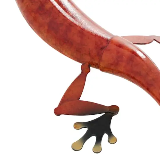 Set of 2 Eclectic Multi Colored Metal Lizard Sculpture 23" x 4" {8}