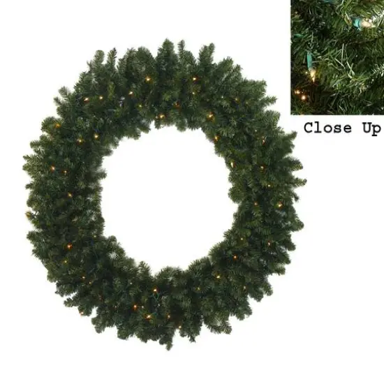7ft. Pre-Lit Commercial Canadian Pine Artificial Christmas Wreath {3}