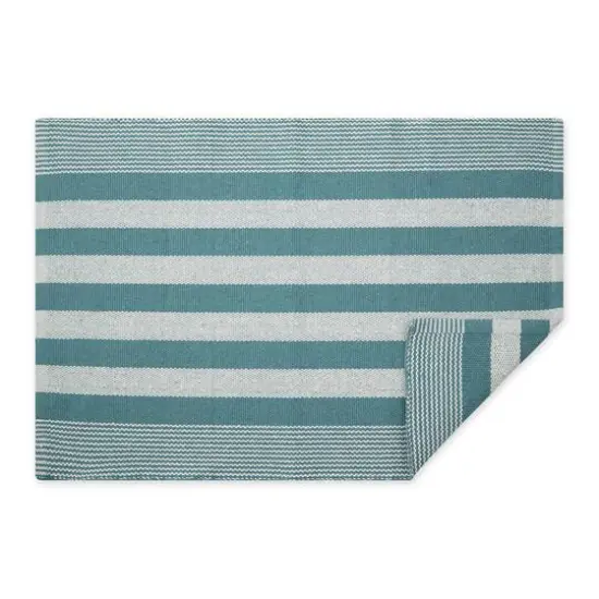 DII&reg; Cabana Stripe Handwoven Recycled Yarn Rug, 2ft. x 3ft. Smoke Blue {5}