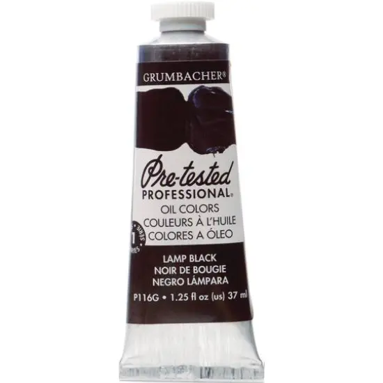 Grumbacher&reg; Pre-Tested Professional&reg; Oil Color Paint, 37mL Lamp Black {1}