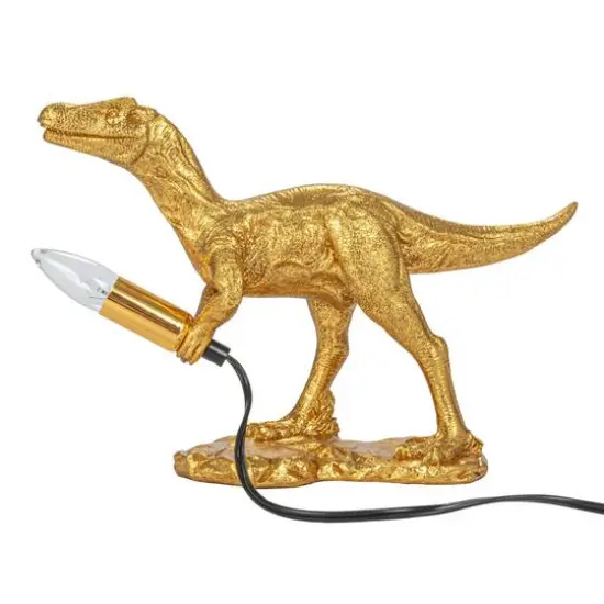 Hello Honey&reg; 15.4" Gold Colored Dinosaur Table Lamp {8}