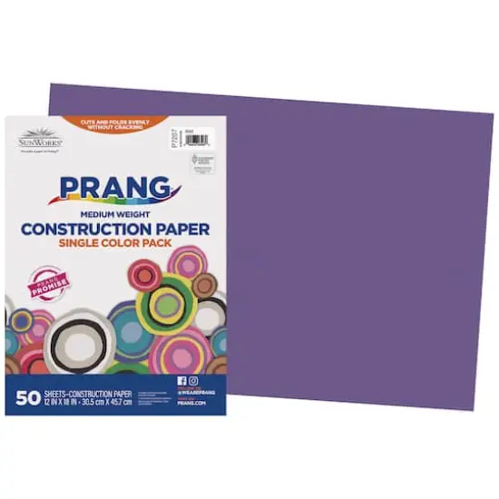 Prang&reg; 12" x 18" Construction Paper, 5 Packs of 50 Sheets Violet {3}