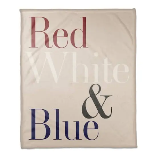Red, White & Blue Type Coral Fleece Blanket {1}