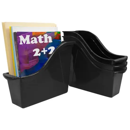 Storex Small Book Bin, 6ct. Black {4}