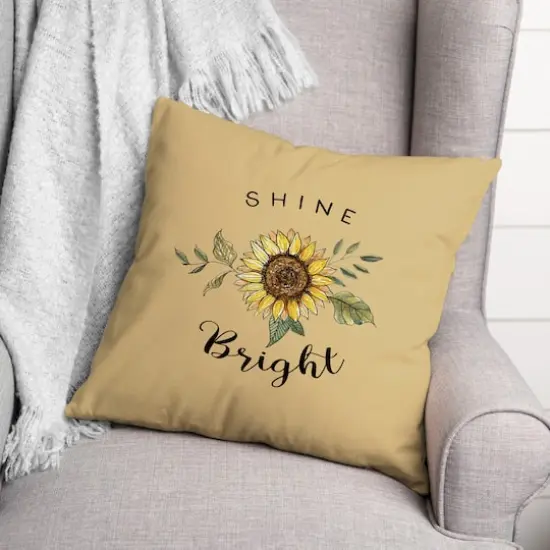 Shine Bright Sunflower 18" x 18" Throw Pillow {4}