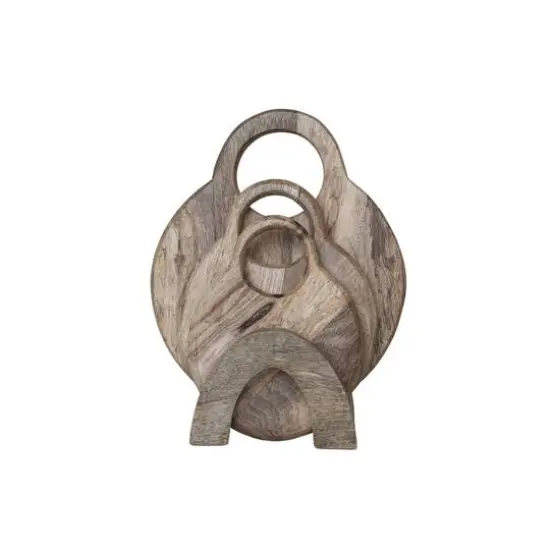 Hello Honey&reg; 3-Piece Round Mango Wood Cutting Boards with Stand {1}