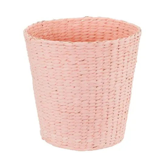 Household Essentials Pink Woven Paper Rope Waste Basket {1}