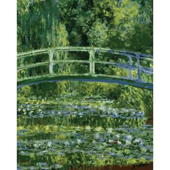 16" x 20" Water Lily Pond Paint-by-Number Kit with Wood Display Hanger by Artist's Loft&reg; {1}
