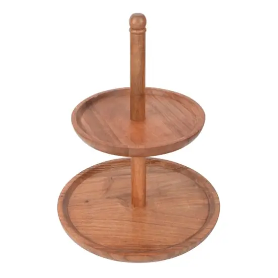 16" Natural 2-Tier Wooden Tray by Ashland&reg; {3}