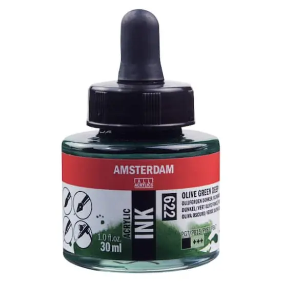 Amsterdam Acrylic Ink, 1oz. 622 Olive Green Deep {1}