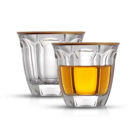 JoyJolt&reg; 7.4oz. Gold Rimmed Windsor Double Old Fashioned Tumblers, 2ct. {1}