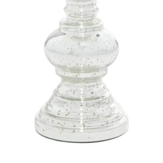Silver Glass Traditional Candle Holder Set {4}