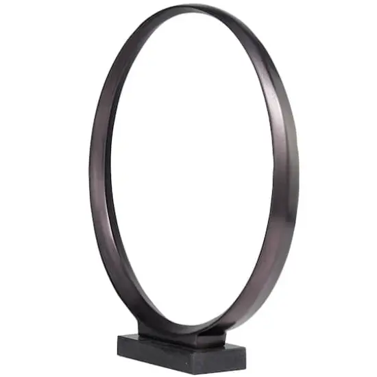 Contemporary Dark Gray Open Circle Sculpture Set {5}