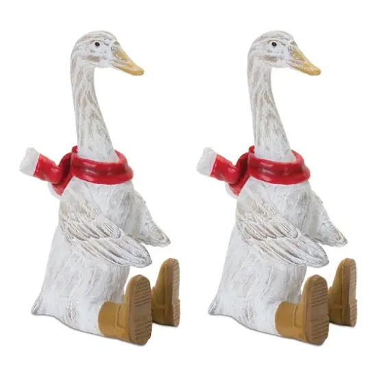 10" Winter Goose Figurine with Boots Set {3}