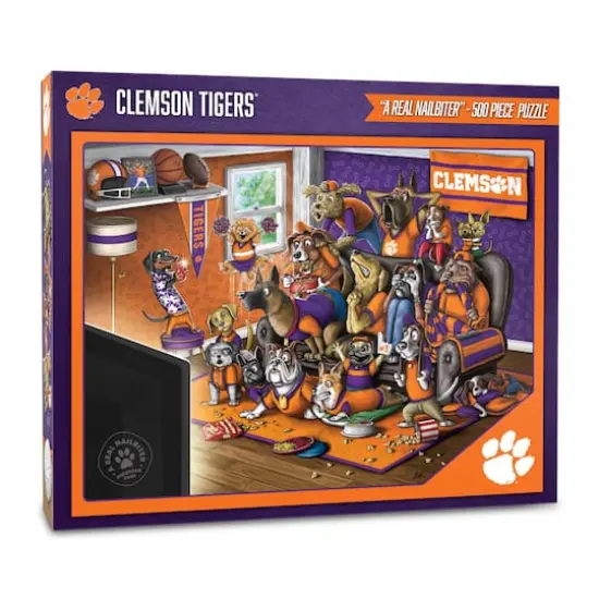 College Football Purebred Fans A Real Nailbiter 500 Piece Puzzle Clemson Tigers {1}