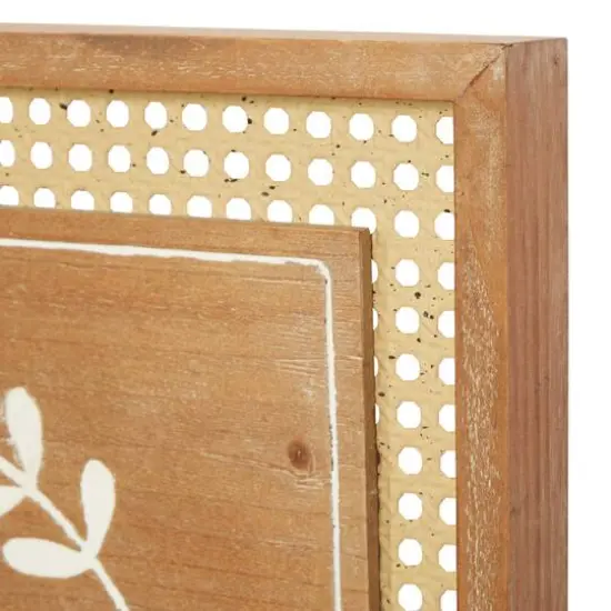 Set of 2 Brown Wood Farmhouse Wall Decor 16"x 16" {4}