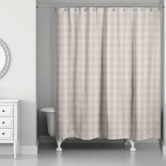 Plaid Shower Curtain Blush {3}