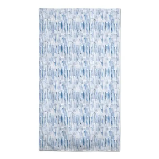 102" Blue Watercolor Hatch Pattern Tablecloth {3}