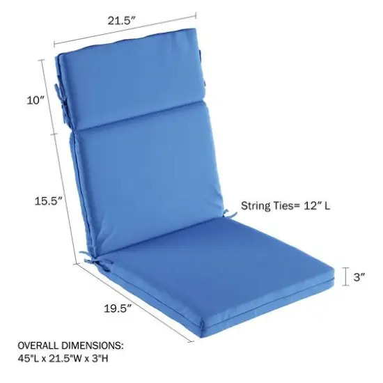 Hastings Home Blue High Back Patio Chair Cushion {4}